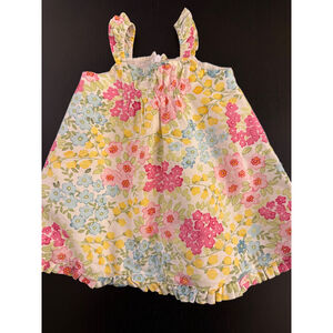 GAP Baby Linen Blend Floral Dress Girls 3-6m Lined‎ Classic Summer Beach Party